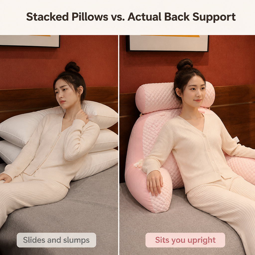 PosturaWave™ — Sit Up, Read & Lounge in Bed Without Slumping or Sore Necks