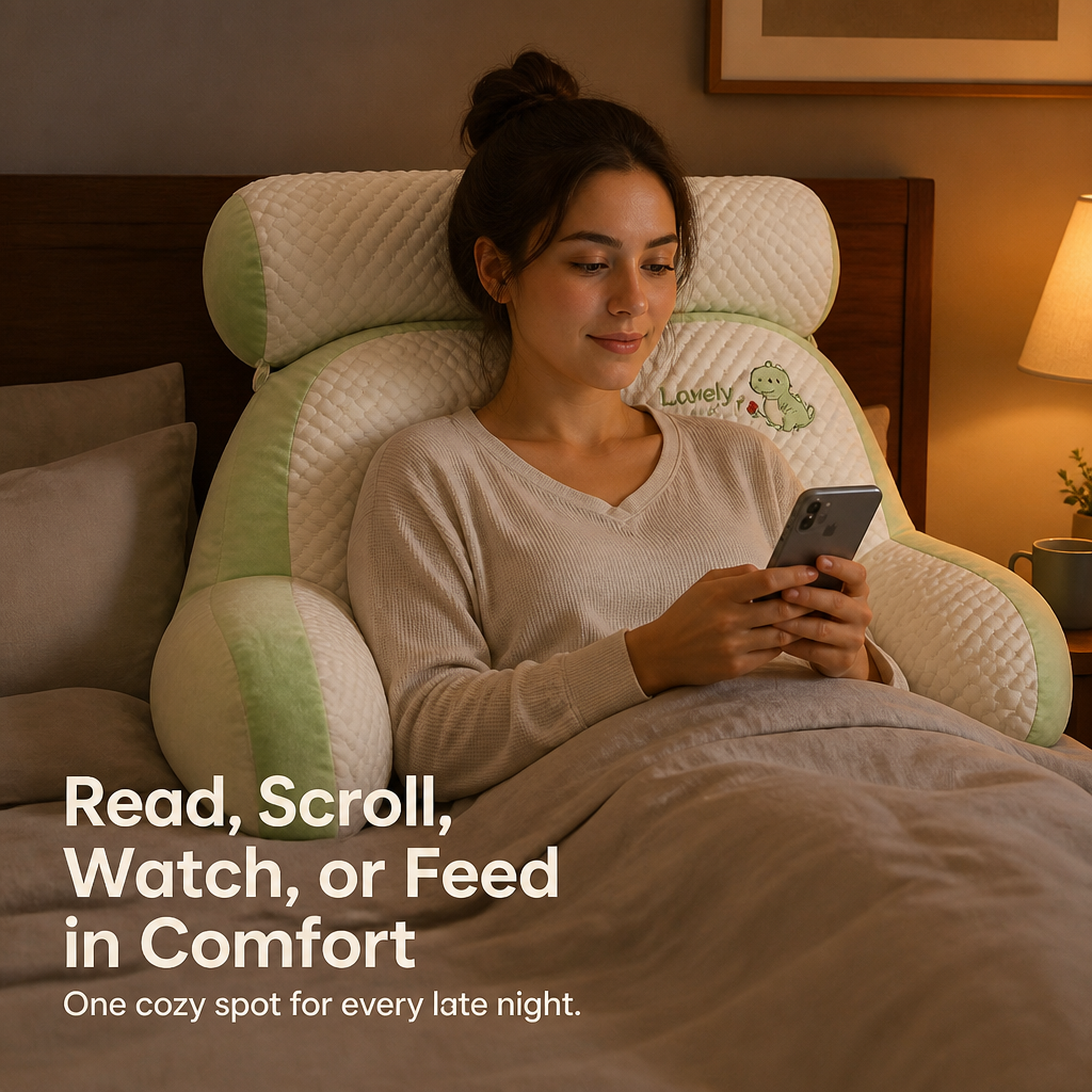 PosturaWave™ — Sit Up, Read & Lounge in Bed Without Slumping or Sore Necks