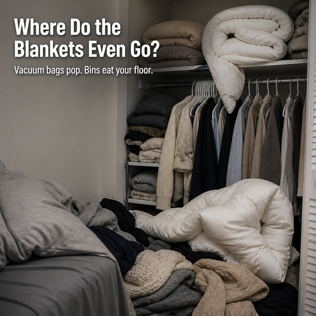 SpaceVibe™ — Press Bulky Bedding Flat and Get Your Closet Space Back