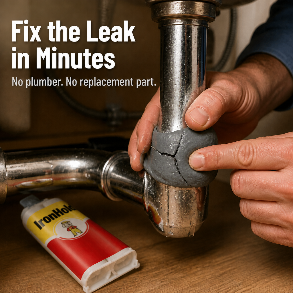 IronHold™ — Patch Cracks, Holes & Snapped Metal Without Calling a Plumber