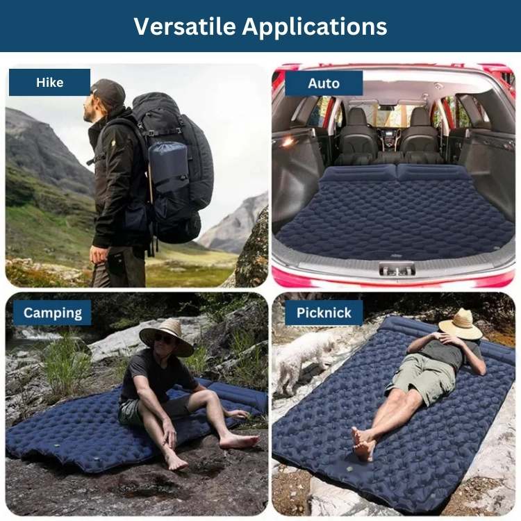 Inflatable Sleeping Pad for Two with Quick-Inflation Pump