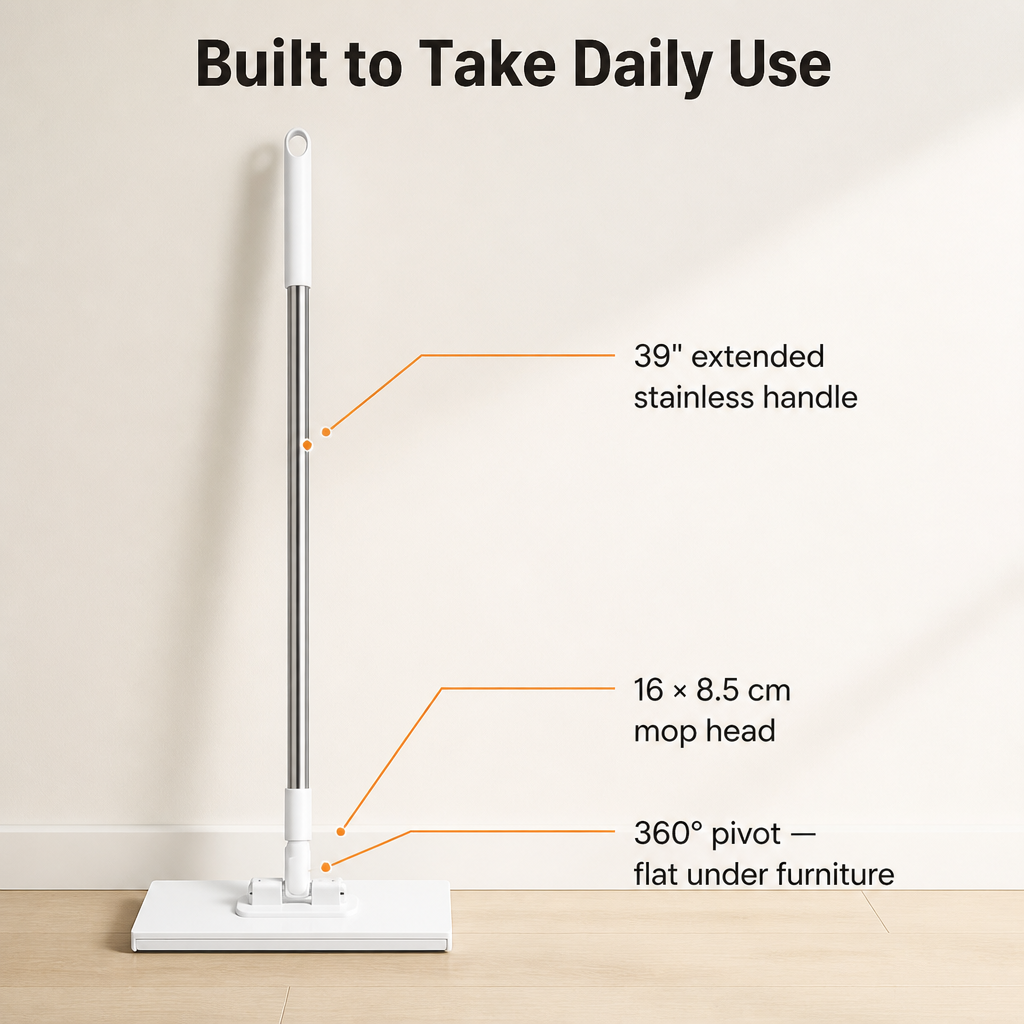 SwiftSweepPro™ — Clip Any Cloth, Sweep Any Floor, Skip the Refill Aisle for Good
