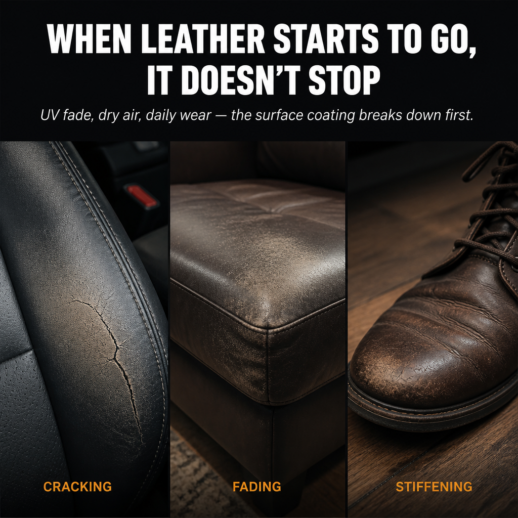 LustraHide™ — Revive Cracked, Faded Leather and Lock in Shine for 180 Days