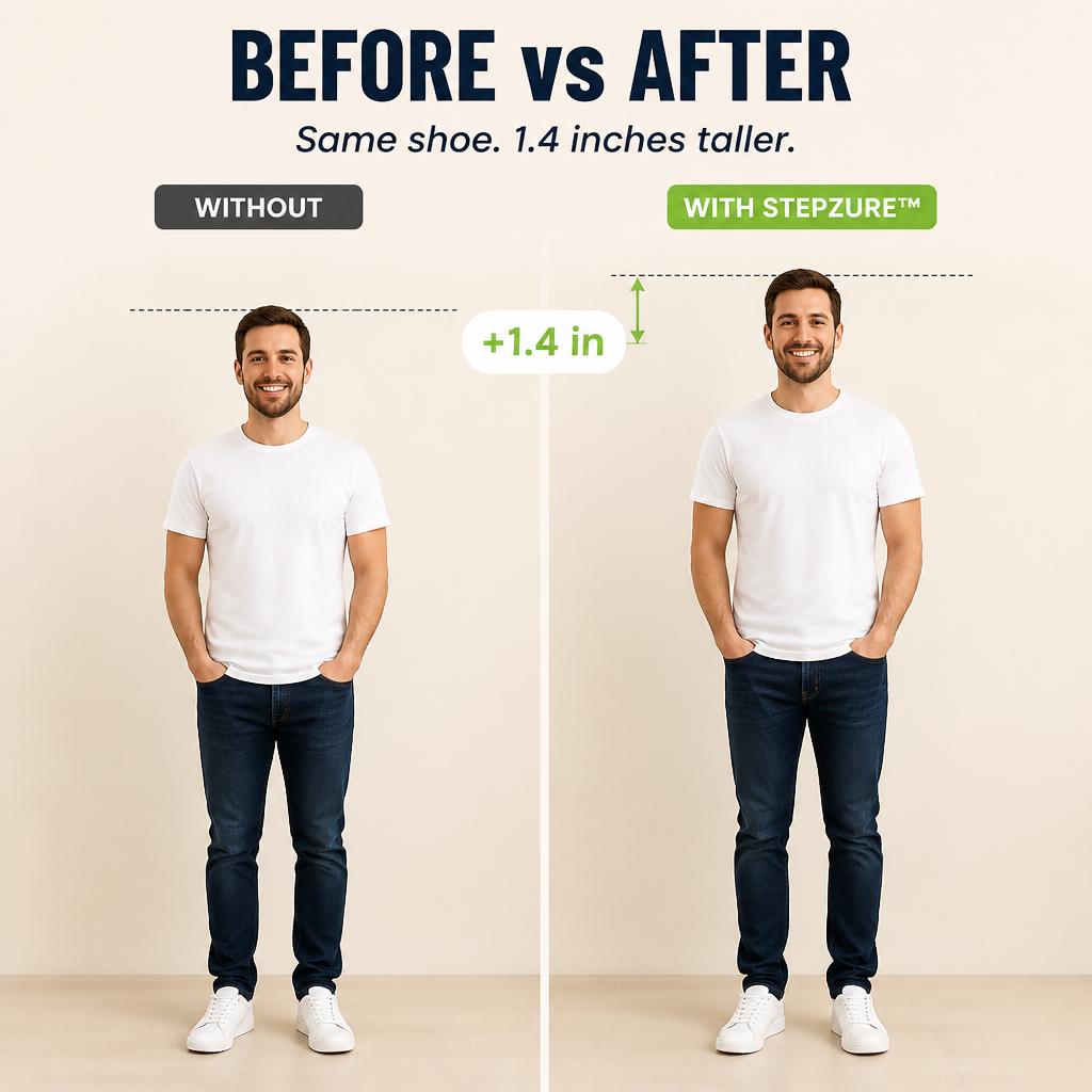 StepZure™ — Stand 1.4 Inches Taller in Any Shoe You Already Own