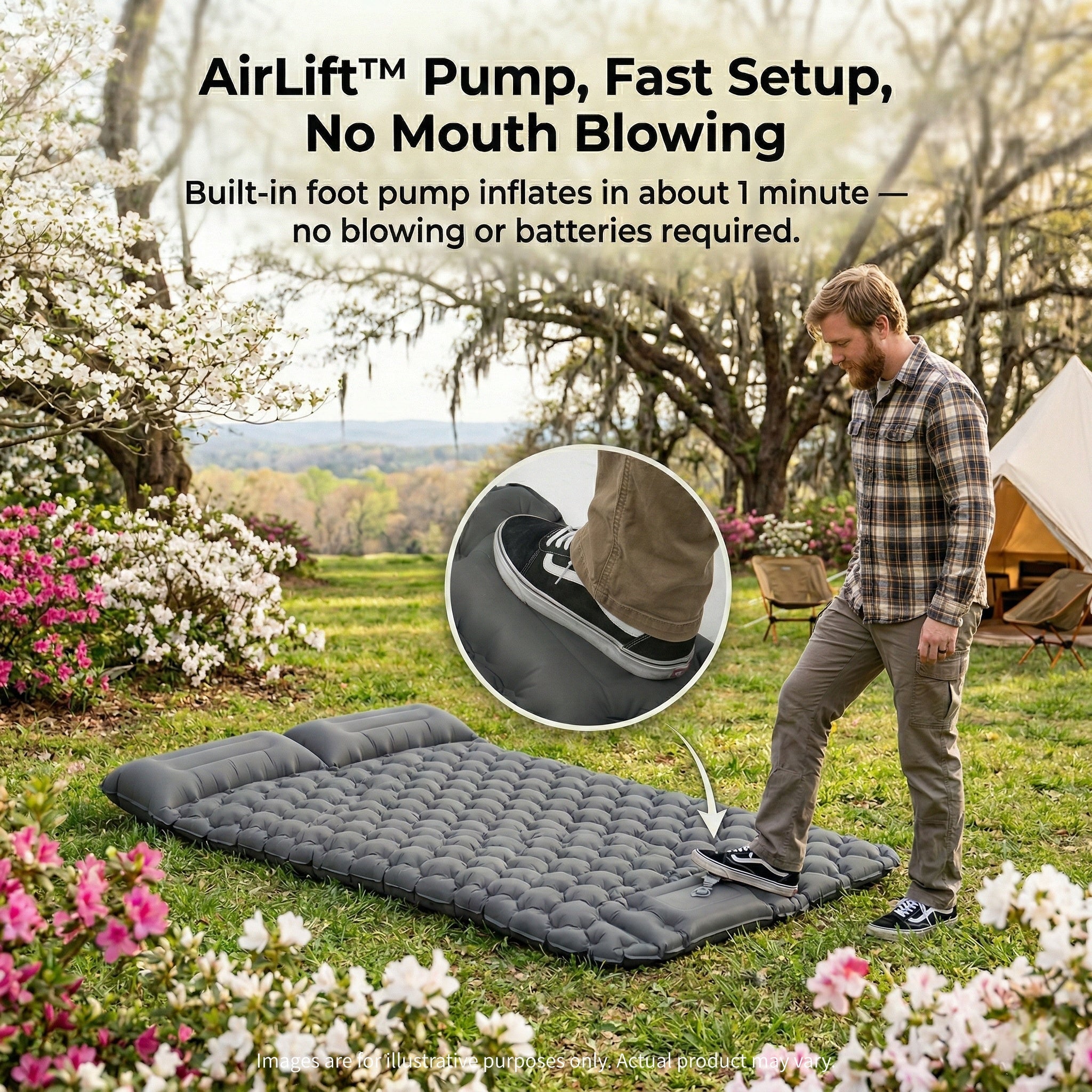 Lightweight Air Mattress for Camping - Quick Inflate Design