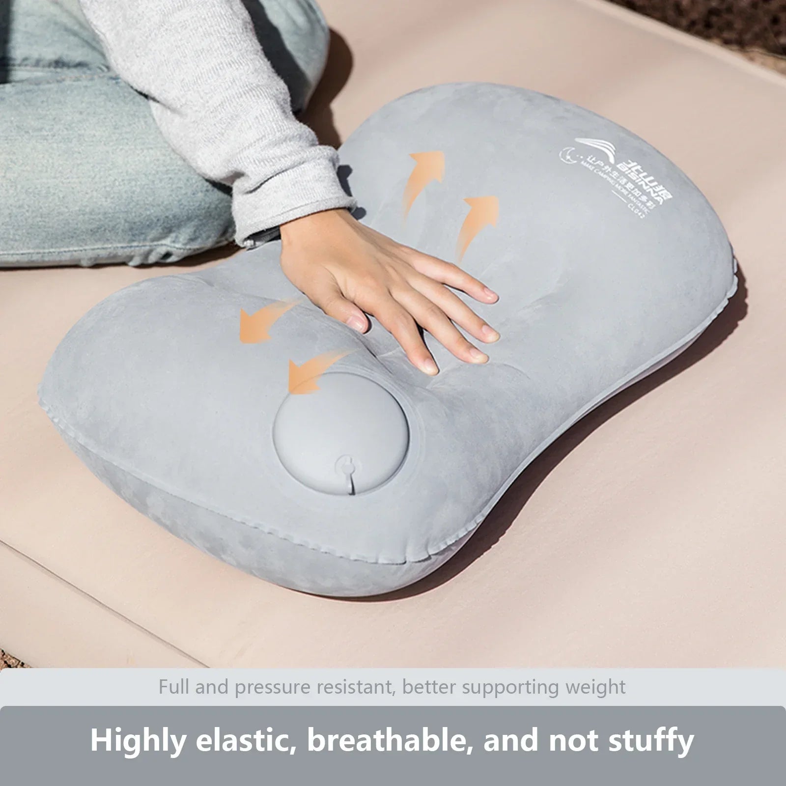 Inflatable Camping Pillow with Integrated Pump – Lightweight Design