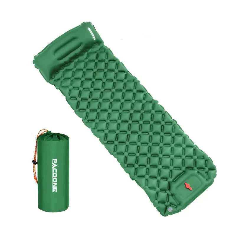 Inflatable Camping Sleeping Pad with Integrated Pump - Ultralight Design