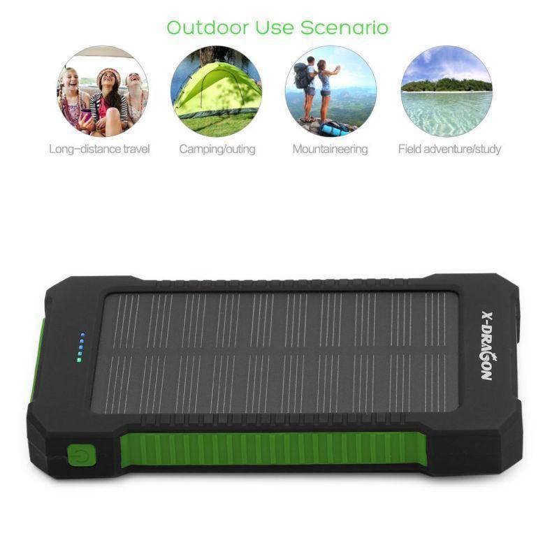 Solar Charger Power Bank 20000mAh with Built-in Flashlight