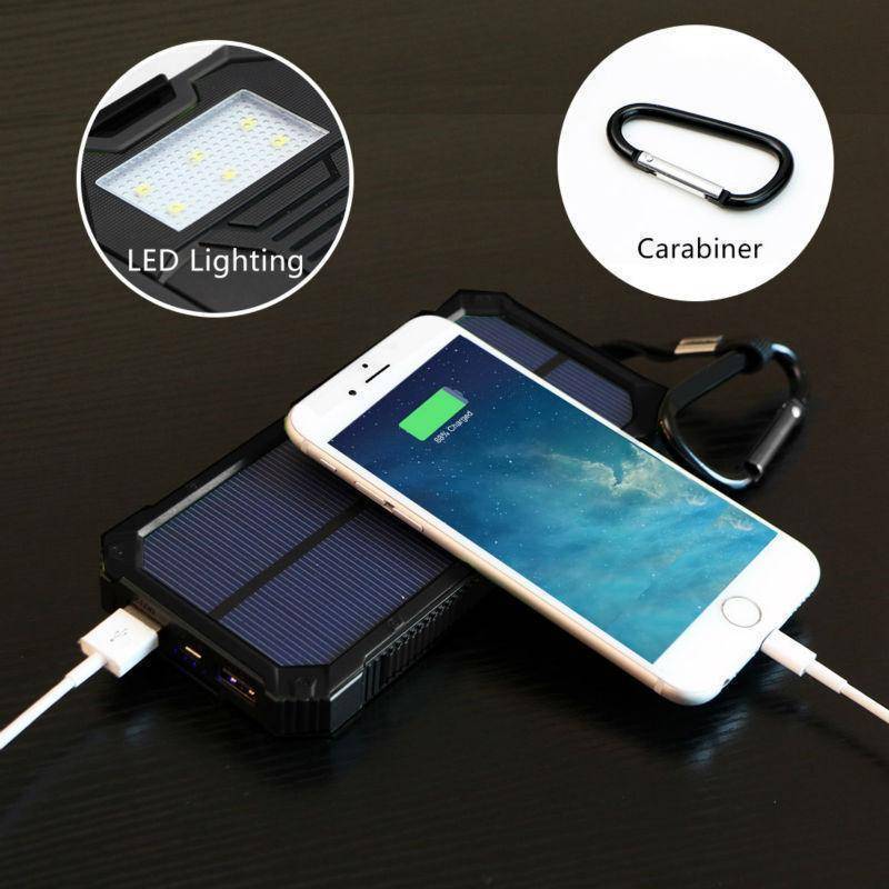 Solar Charger Power Bank 20000mAh with Built-in Flashlight