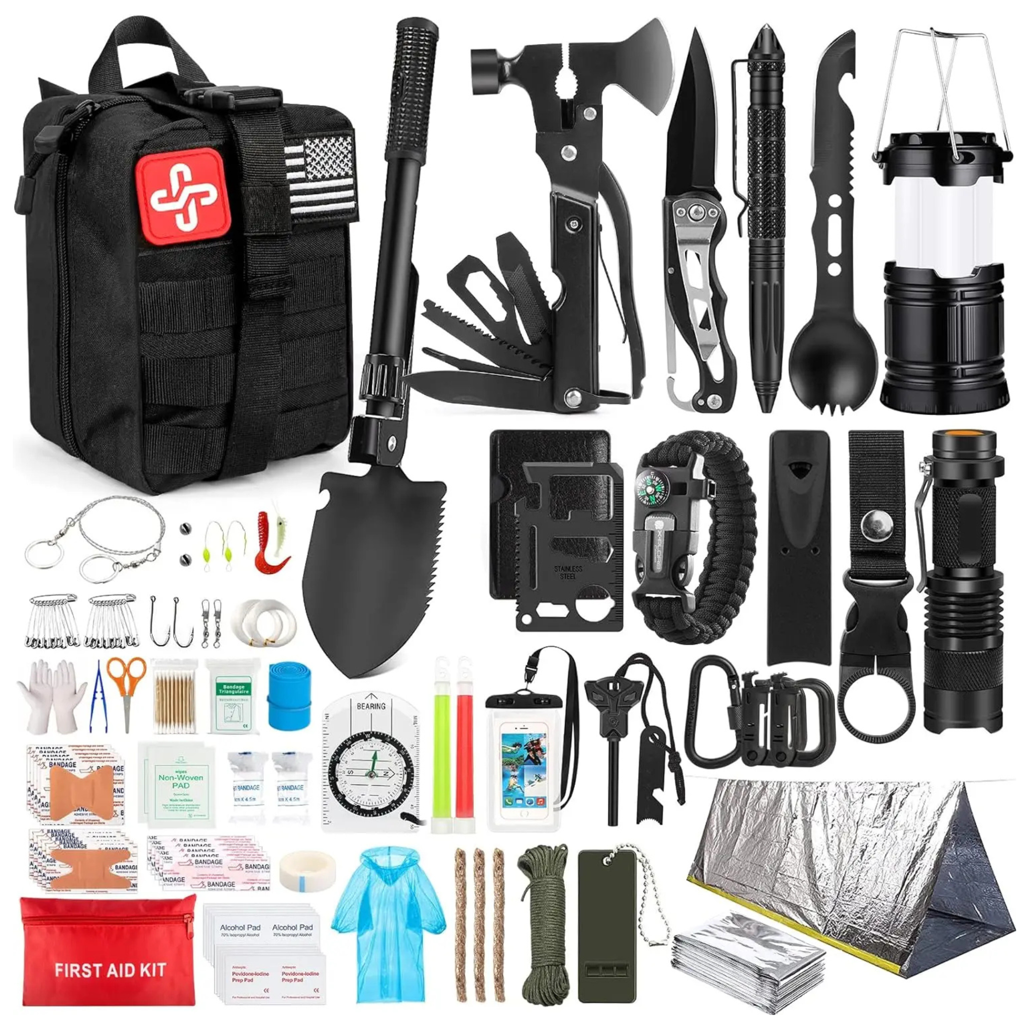 Survival Kit with 250 Essential Items for Professionals