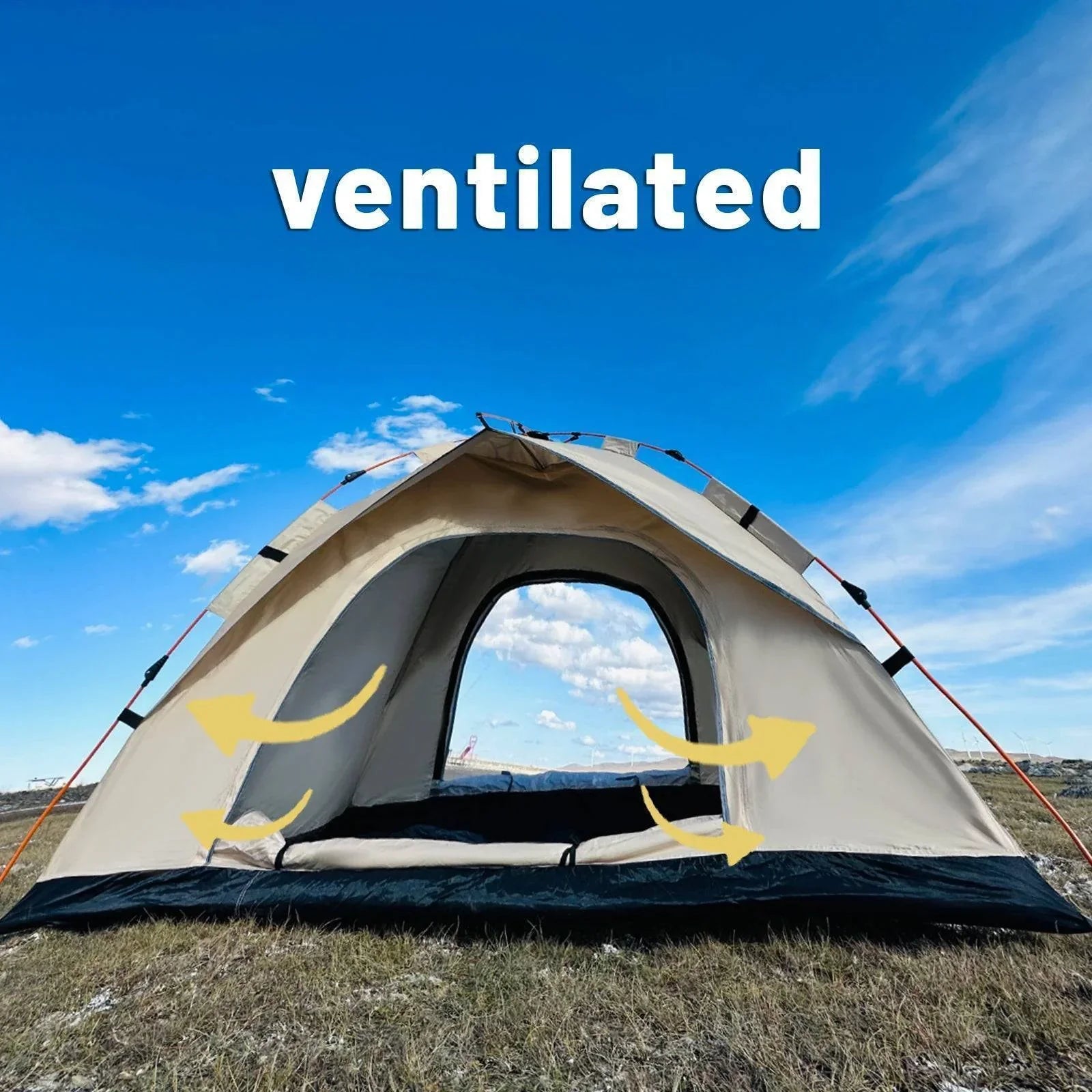 Portable Waterproof Camping Tent for 4 People - Automatic Pop-Up