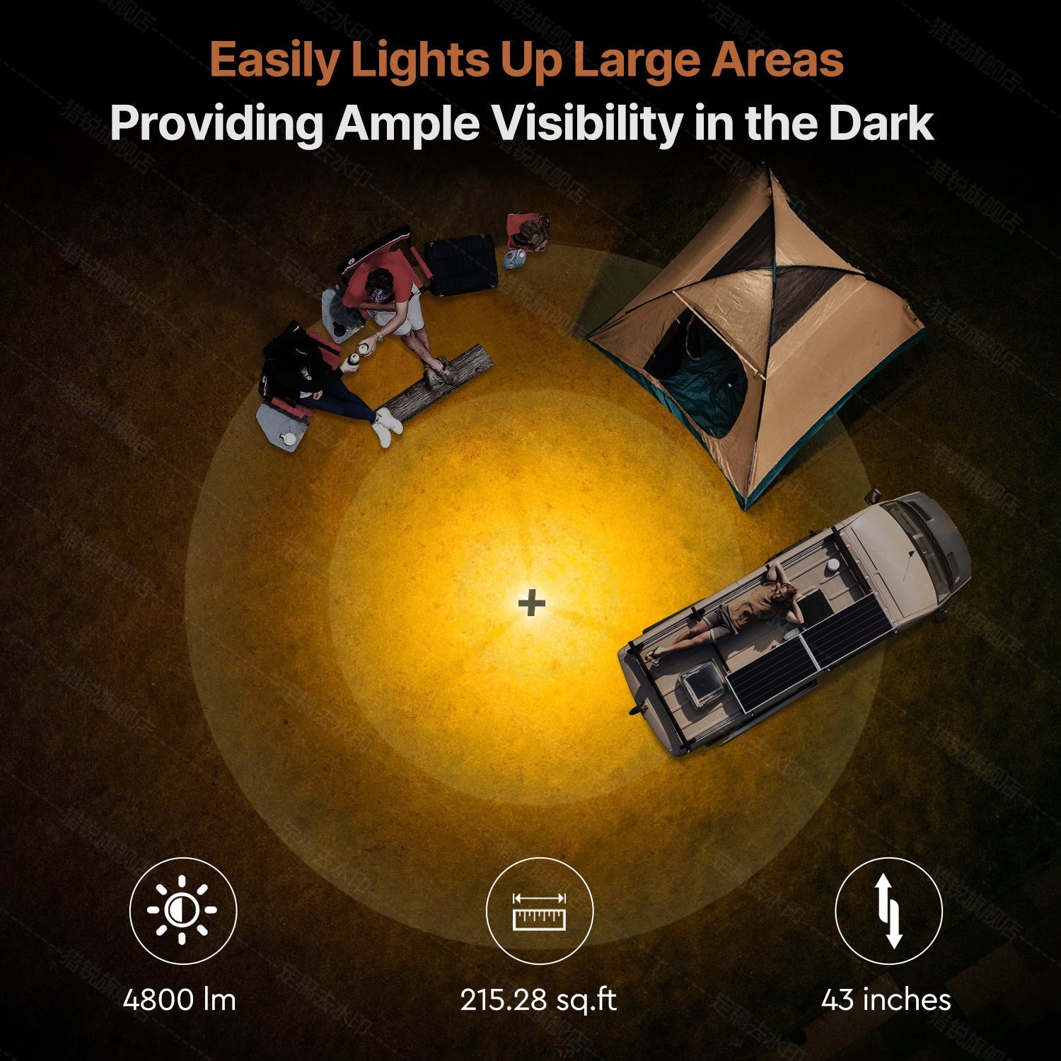Telescopic Light for Camping - 4800 Lumens Brightness