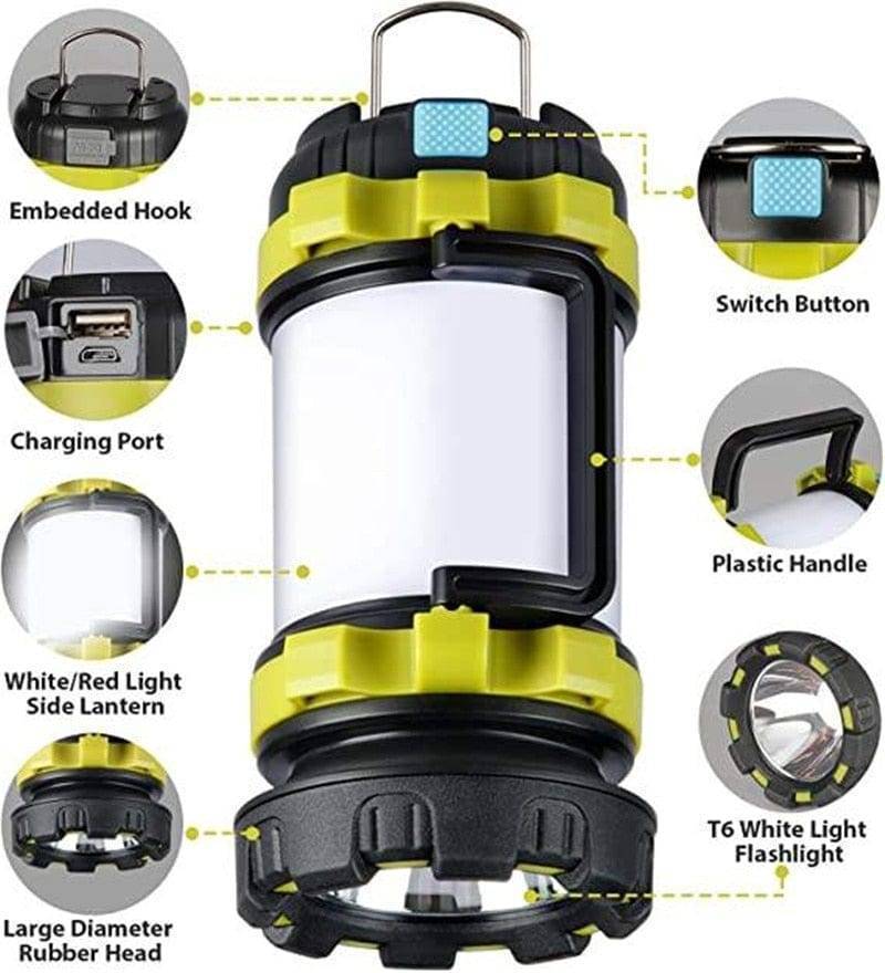Rechargeable Camping Lantern and Power Bank - 6 Functions