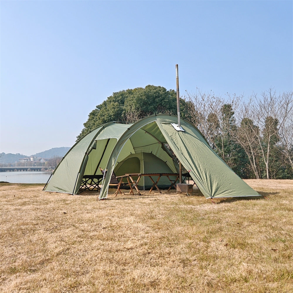 Tunnel Tent for 6 People with Canopy for Camping