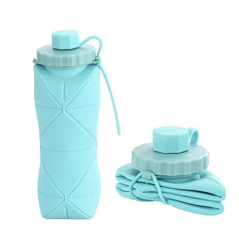 Silicone Water Bottle 600ml - Collapsible Travel Flask