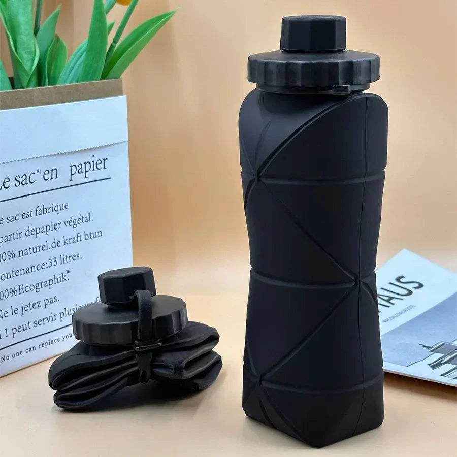 Silicone Water Bottle 600ml - Collapsible Travel Flask