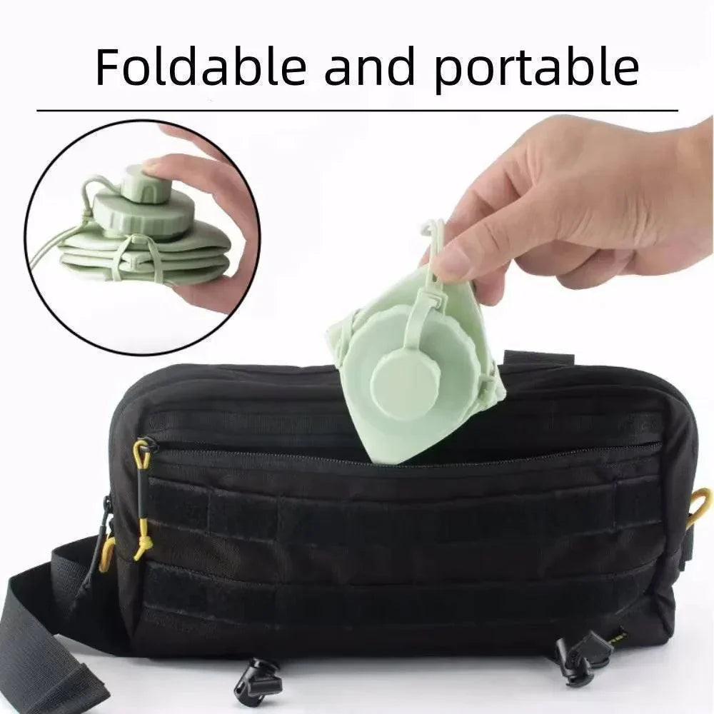 Silicone Water Bottle 600ml - Collapsible Travel Flask