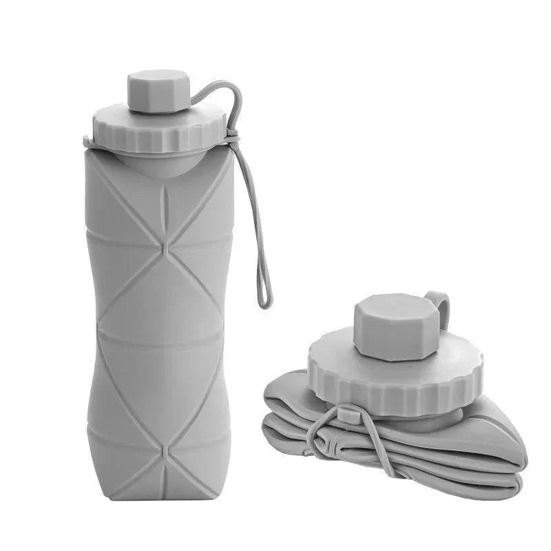 Silicone Water Bottle 600ml - Collapsible Travel Flask