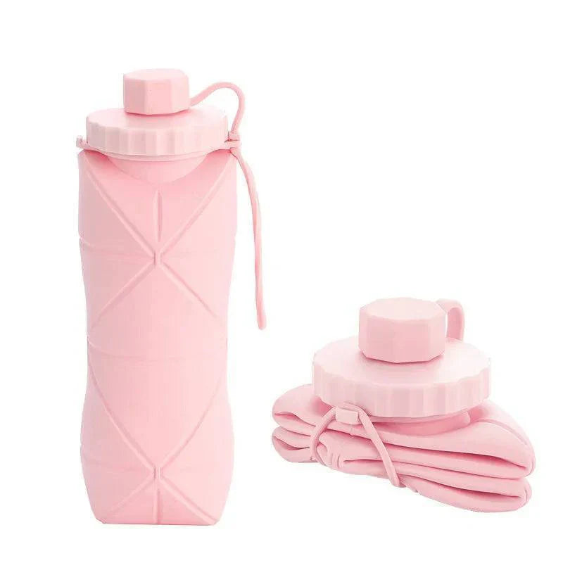 Silicone Water Bottle 600ml - Collapsible Travel Flask