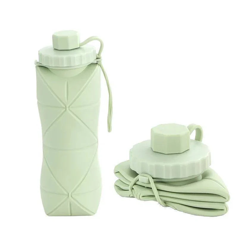 Silicone Water Bottle 600ml - Collapsible Travel Flask