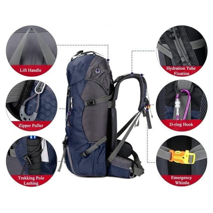 Outdoor Adventure Backpack 60L - Waterproof for Hiking