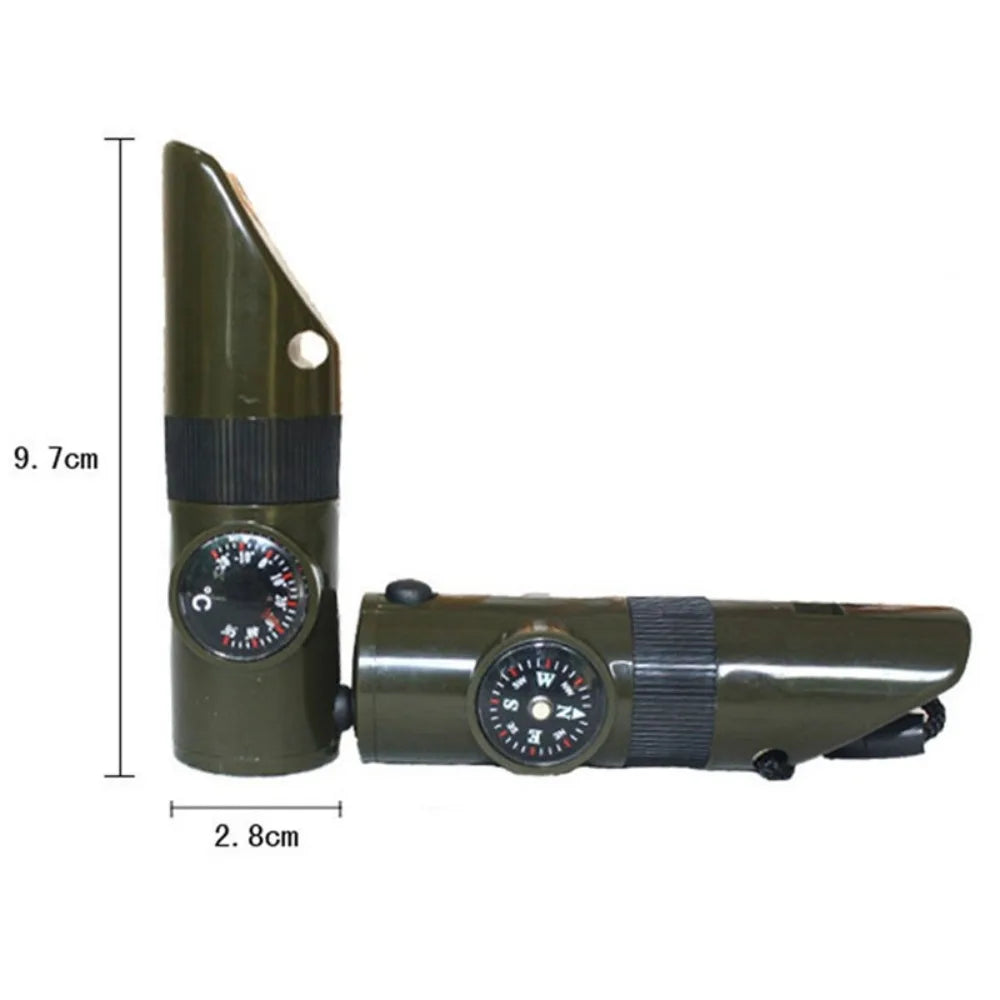 Multi-tool Survival Whistle with 7 Functions for Emergency Use