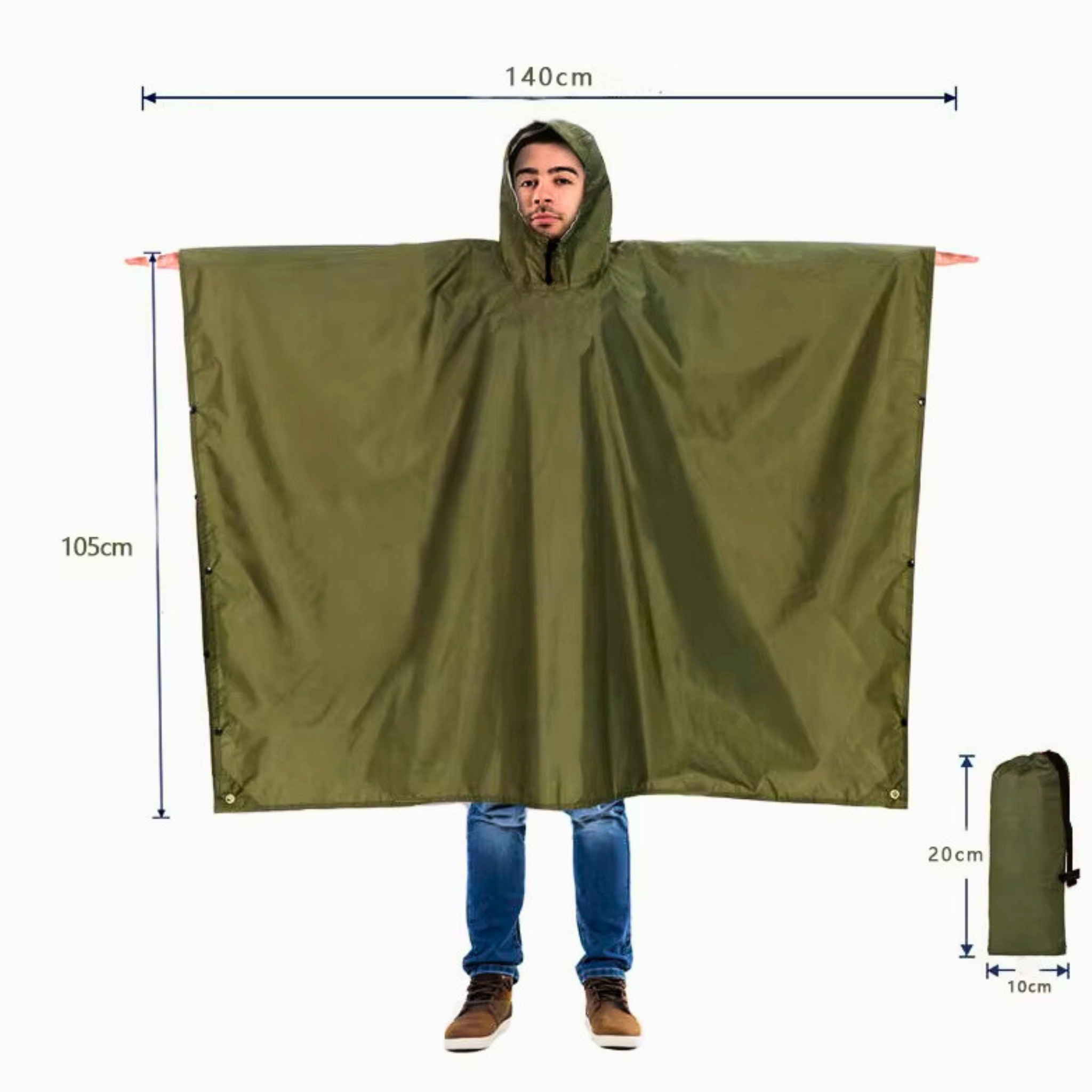 Versatile 3-in-1 Rain Poncho for All Seasons