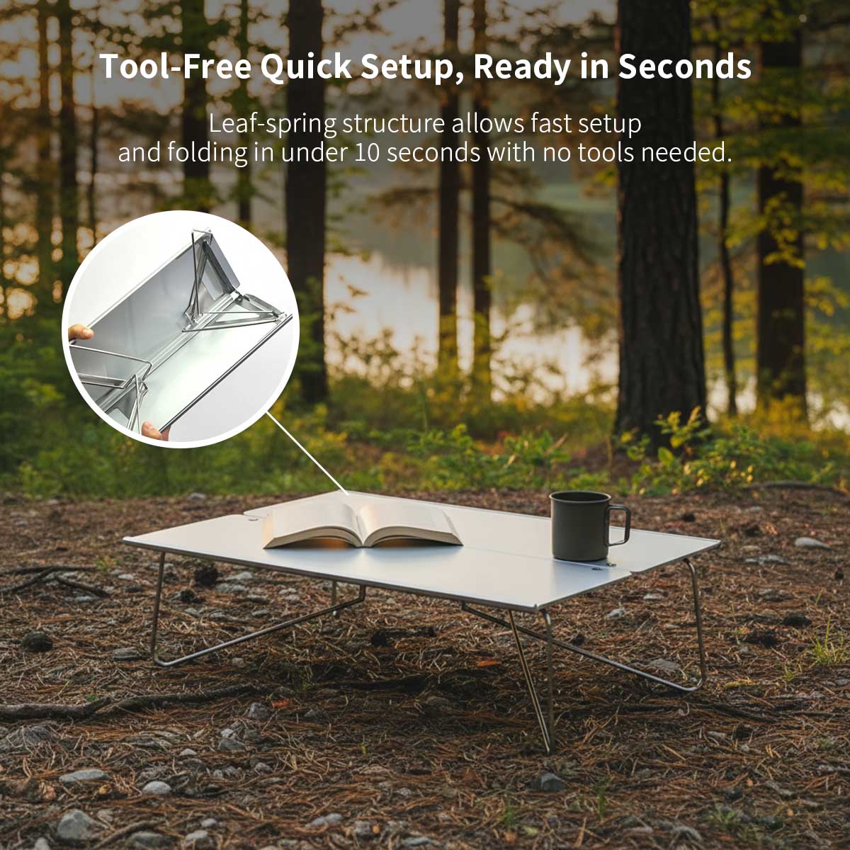 Portable Folding Camping Table in A4 Size – Aluminum Construction