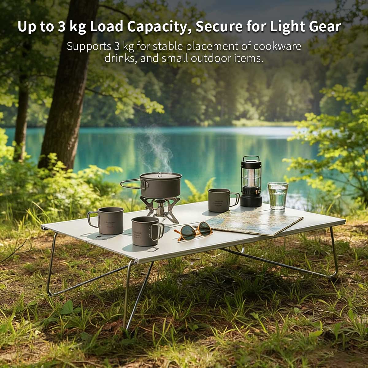 Portable Folding Camping Table in A4 Size – Aluminum Construction