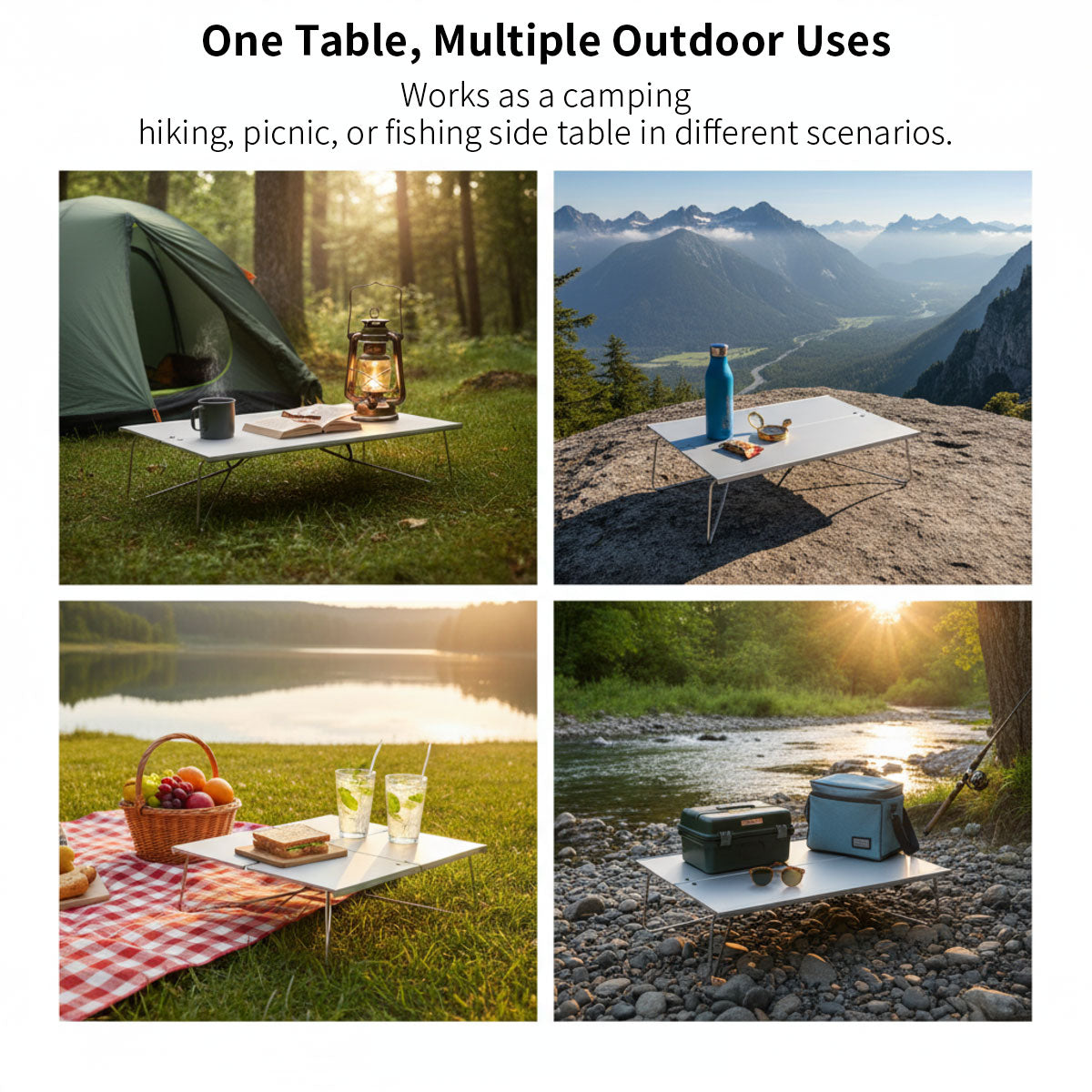 Portable Folding Camping Table in A4 Size – Aluminum Construction