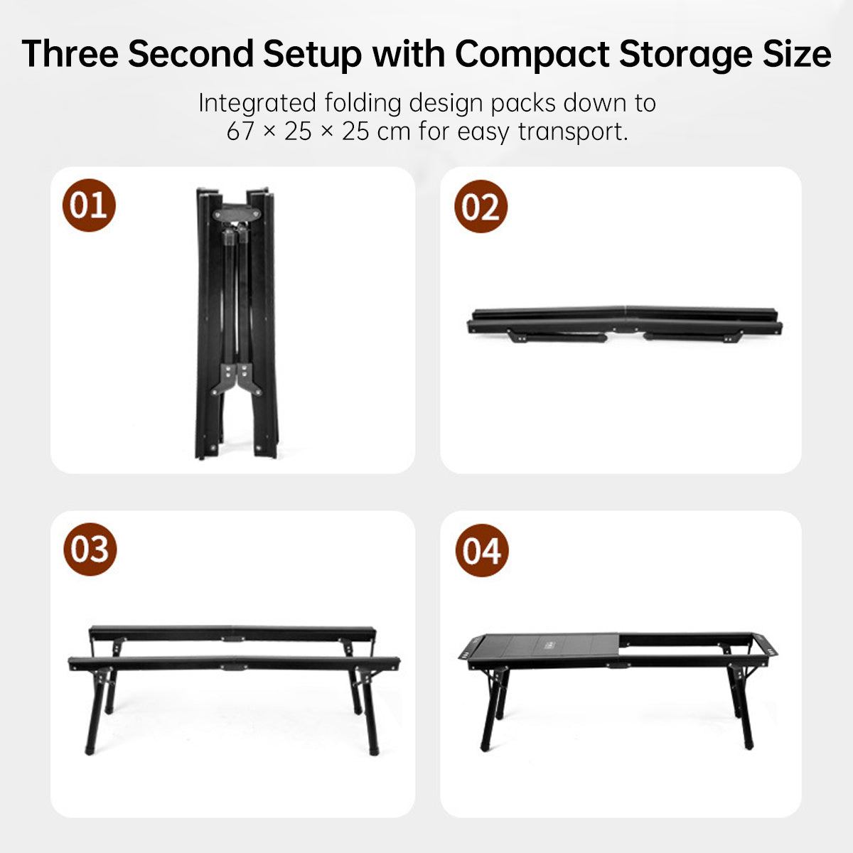 Folding Camping Table in Aluminum – Modular Design