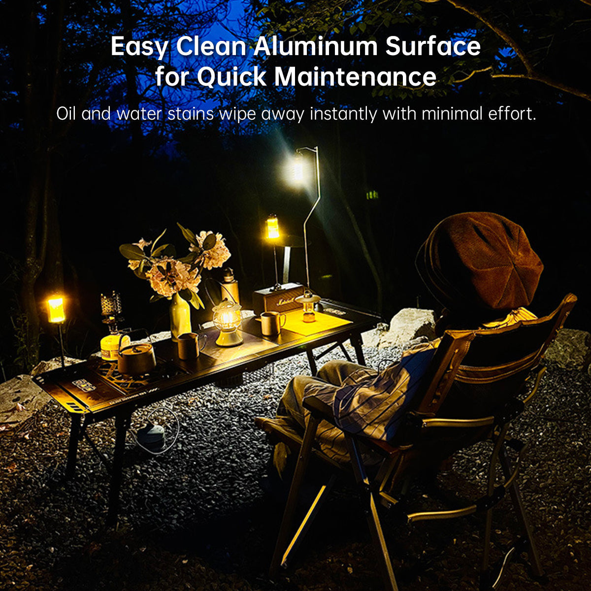 Folding Camping Table in Aluminum – Modular Design