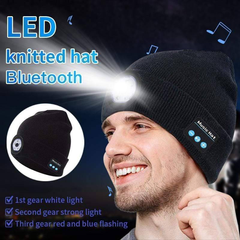 Wireless Beanie Hat with LED Lights and Bluetooth 5.0 Connectivity