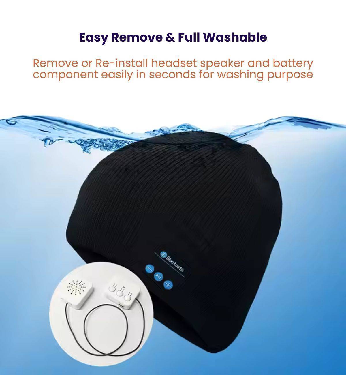 Wireless Beanie Hat with LED Lights and Bluetooth 5.0 Connectivity