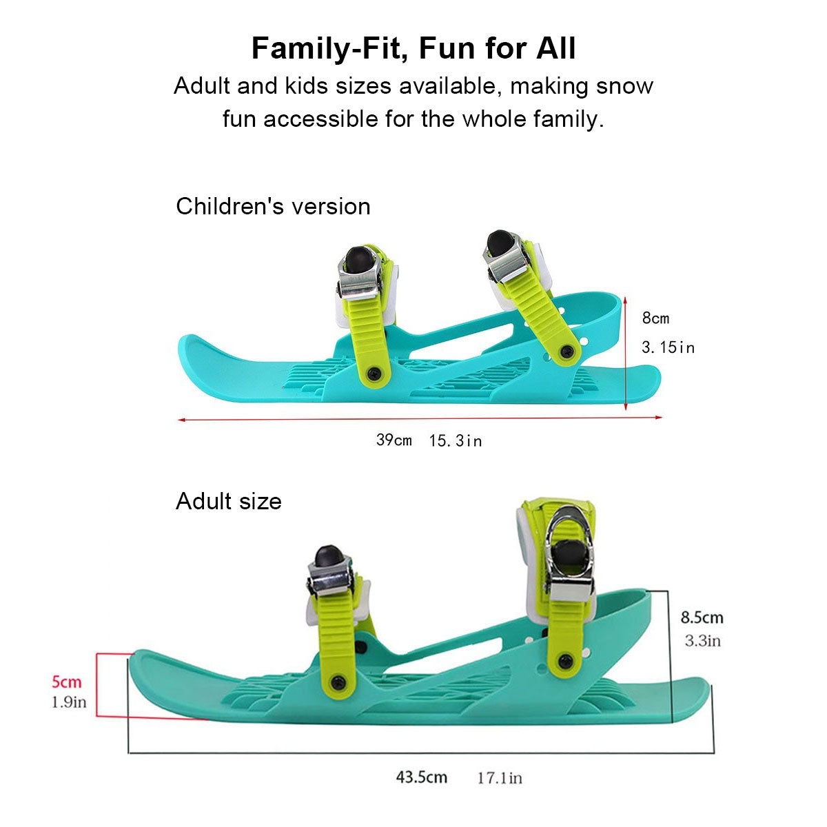 Compact Snow Skates for Adults and Children - Mini Skiing Gear