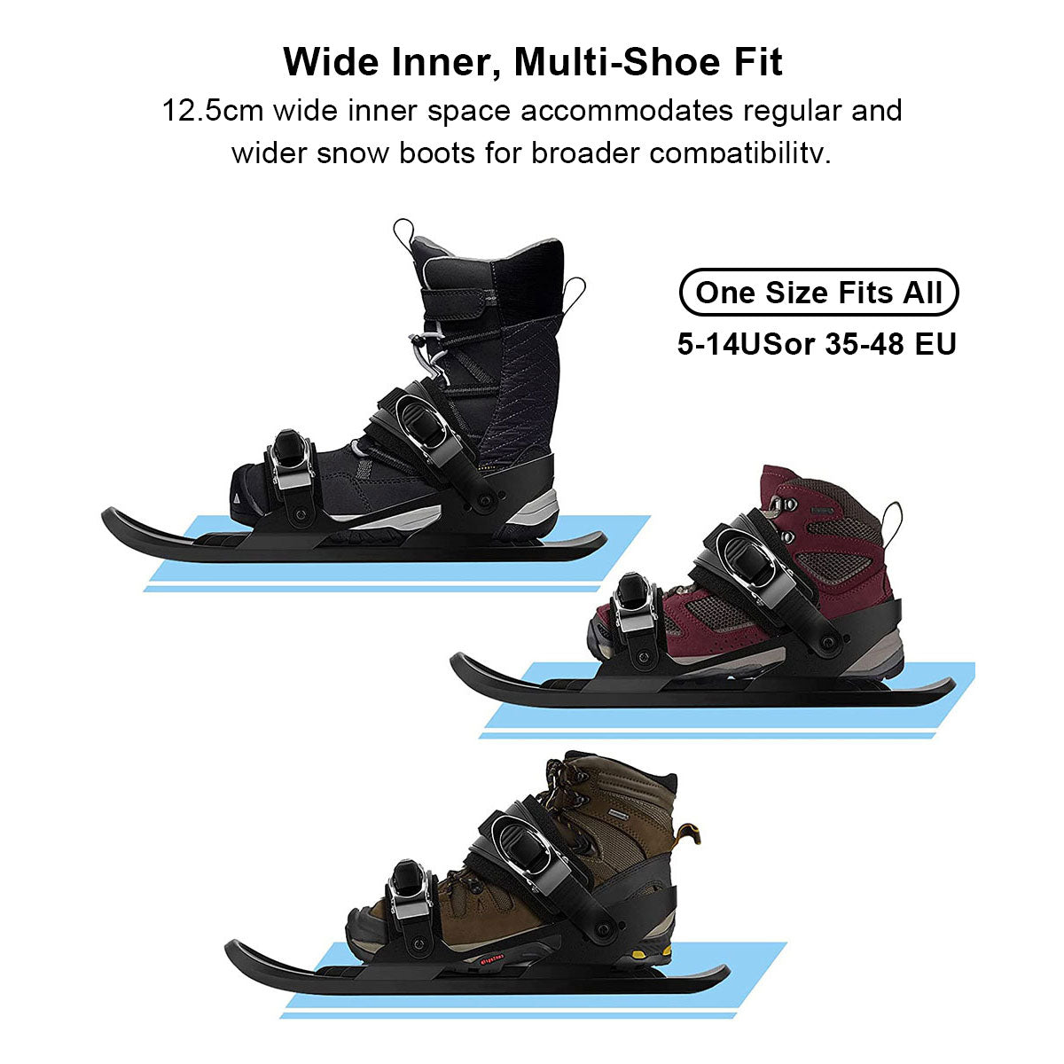 Compact Snow Skates for Adults and Children - Mini Skiing Gear