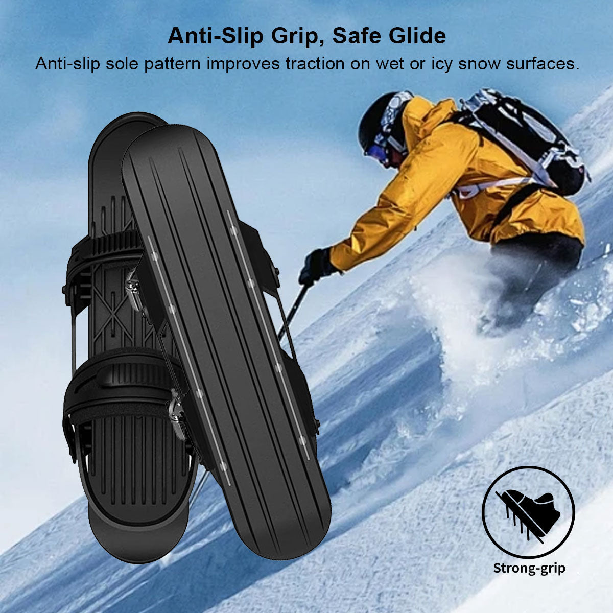 Compact Snow Skates for Adults and Children - Mini Skiing Gear
