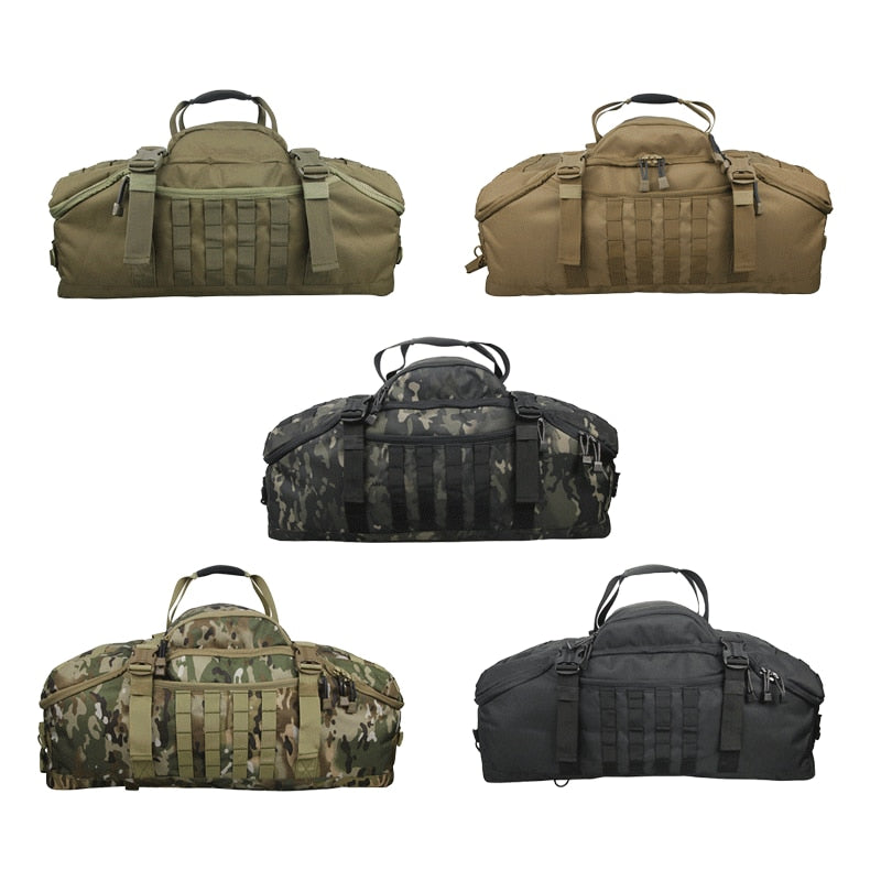 Waterproof Military Duffel Backpack - 3-in-1 Travel Gym Bag