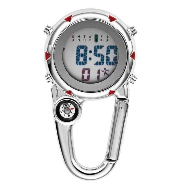 Quartz Pocket Watch with Clip-On Carabiner Attachment