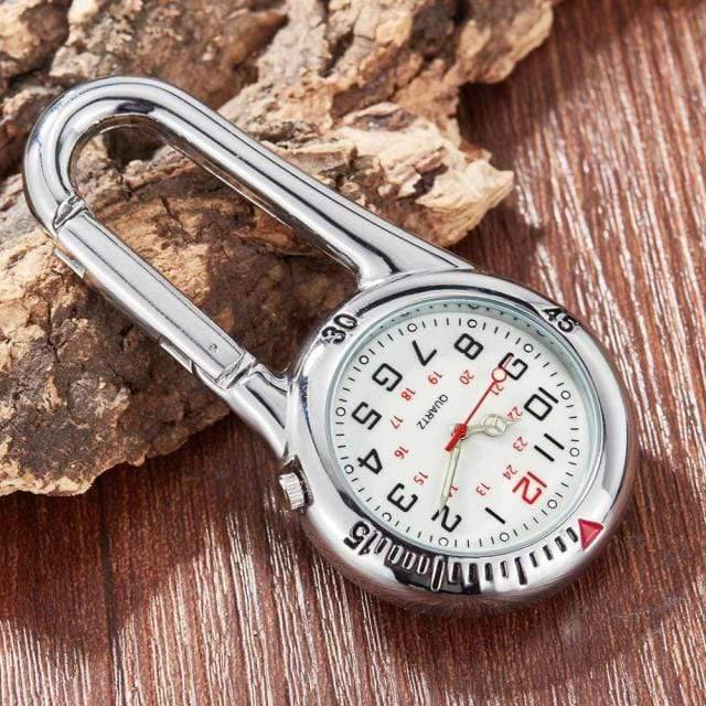 Quartz Pocket Watch with Clip-On Carabiner Attachment