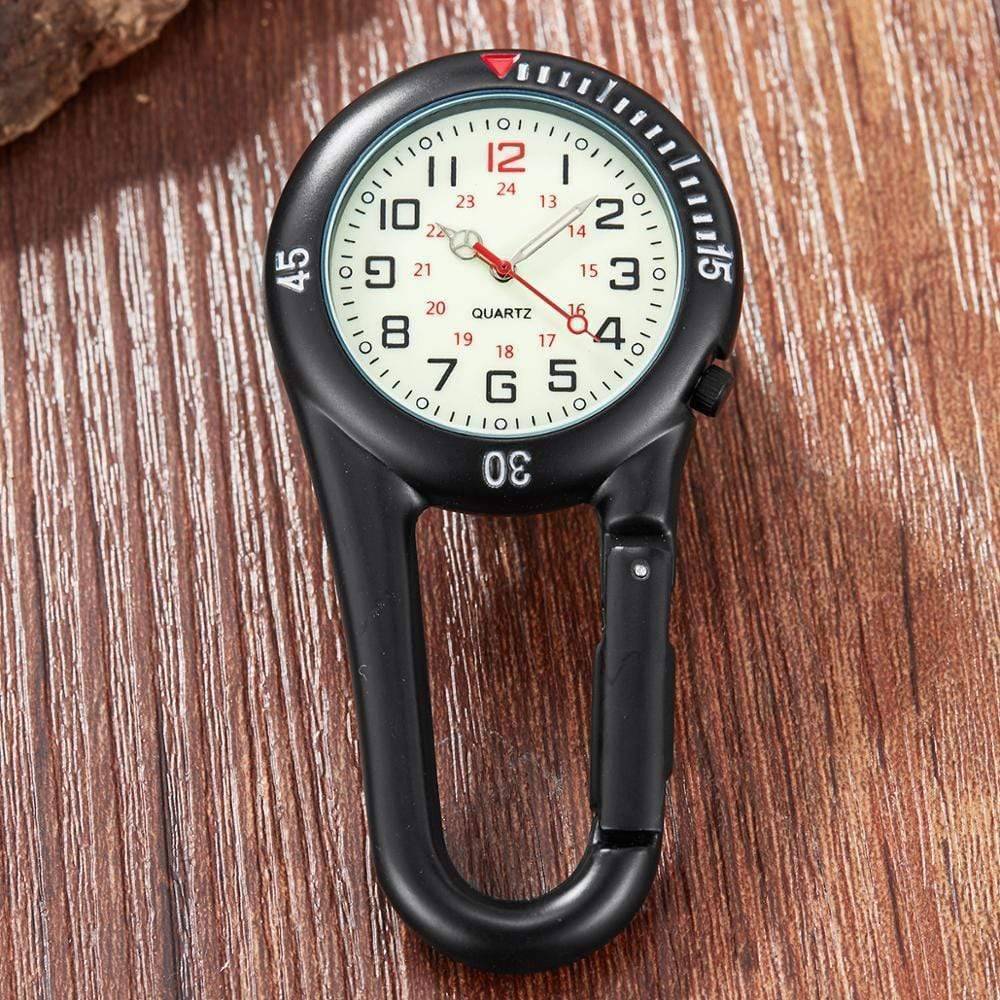 Quartz Pocket Watch with Clip-On Carabiner Attachment