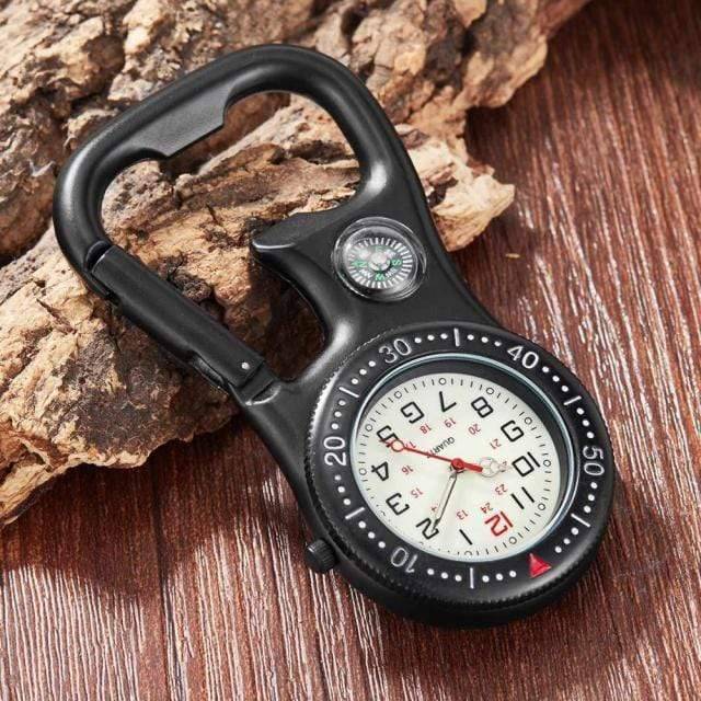 Quartz Pocket Watch with Clip-On Carabiner Attachment