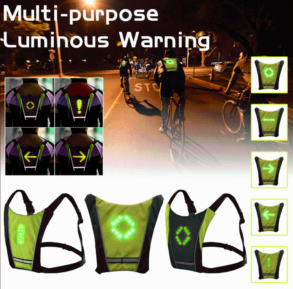 Remote-Controlled Vest with Signal Light for Cycling Safety