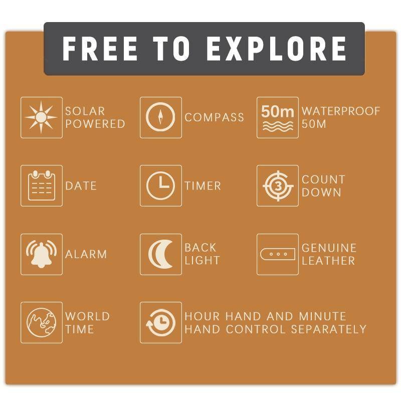 Outdoor Expedition Watch with Digital Solar Compass