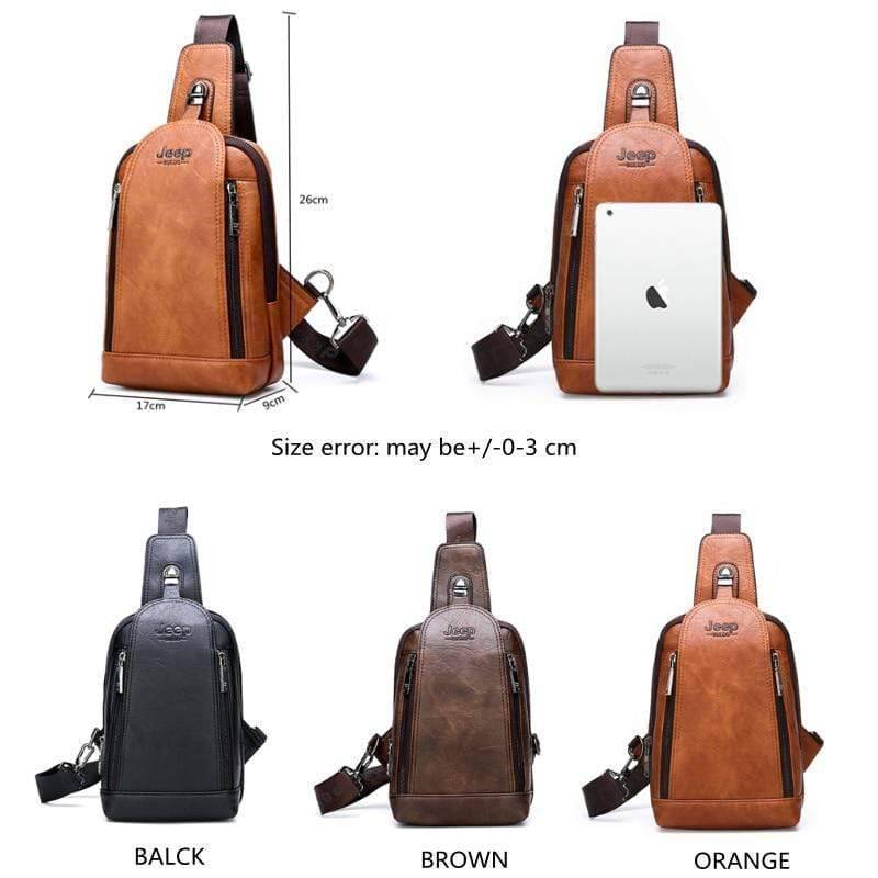 Travel and Hiking Sling Bag Made of Sturdy Leather