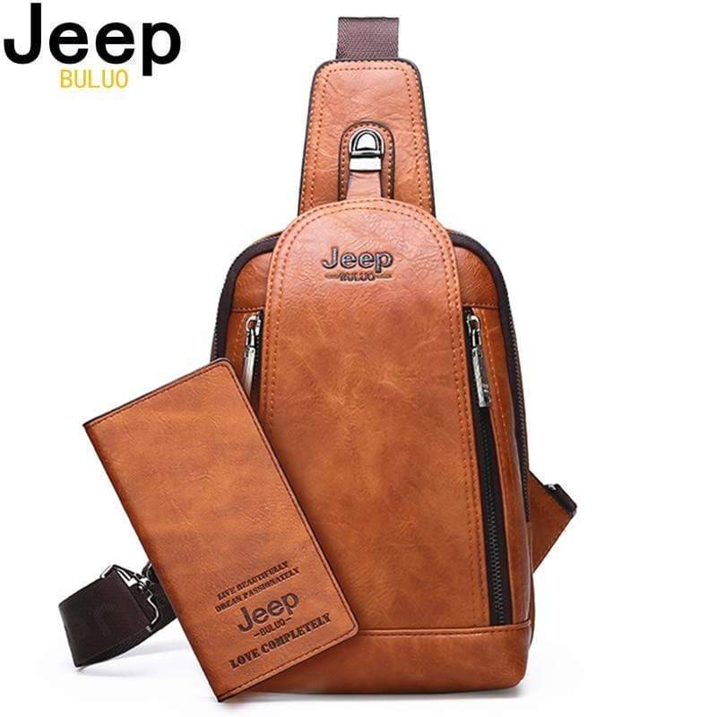 Travel and Hiking Sling Bag Made of Sturdy Leather