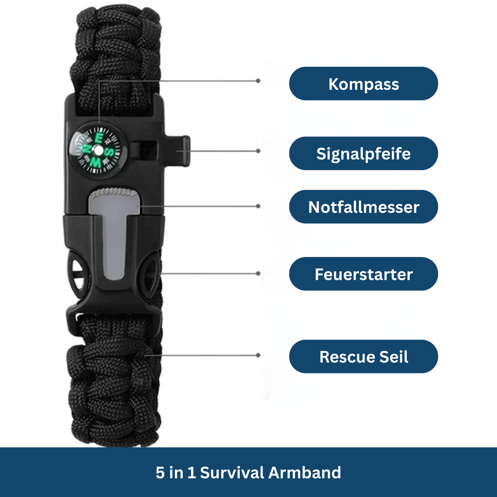Survival Bracelet with Paracord for Emergency Preparedness