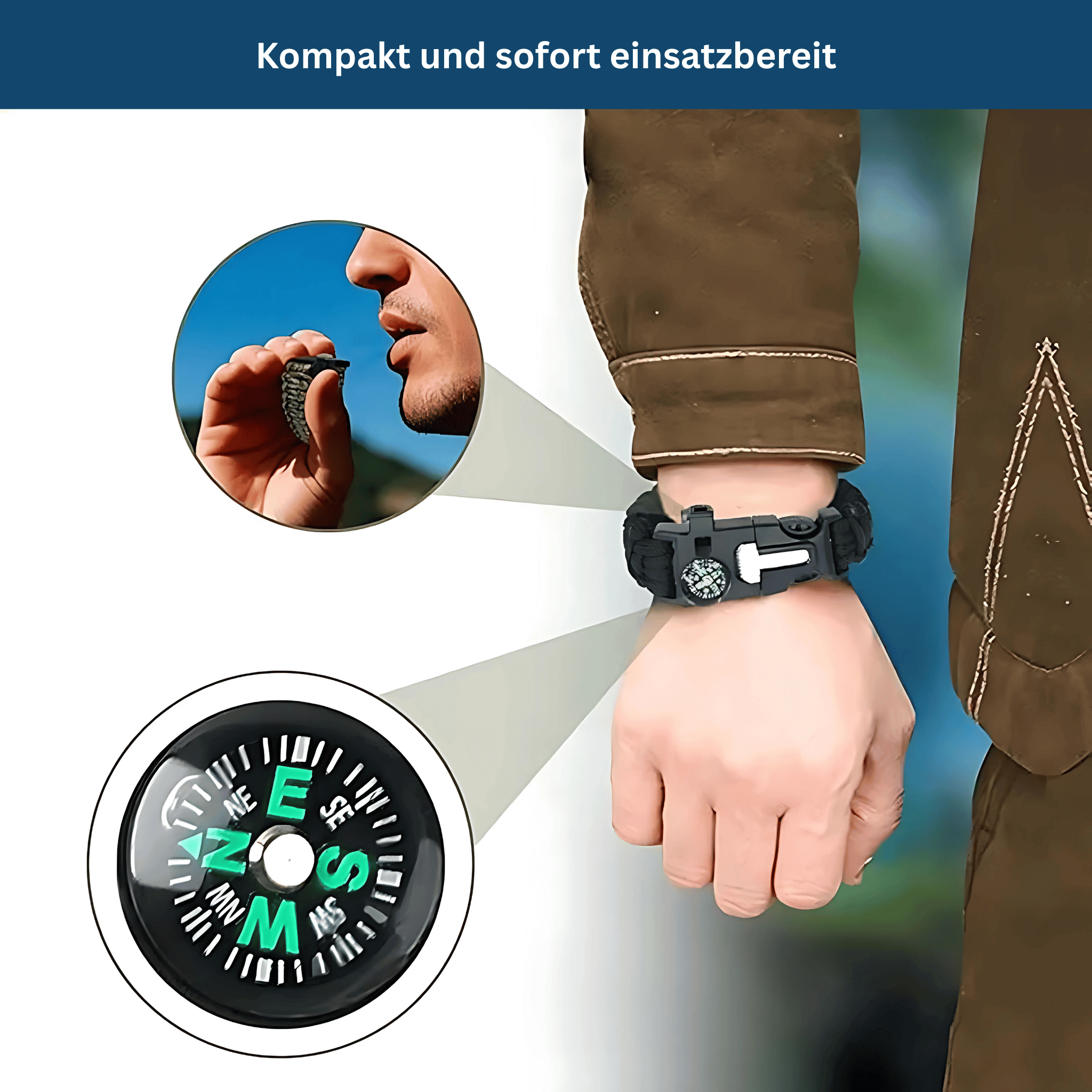 Survival Bracelet with Paracord for Emergency Preparedness