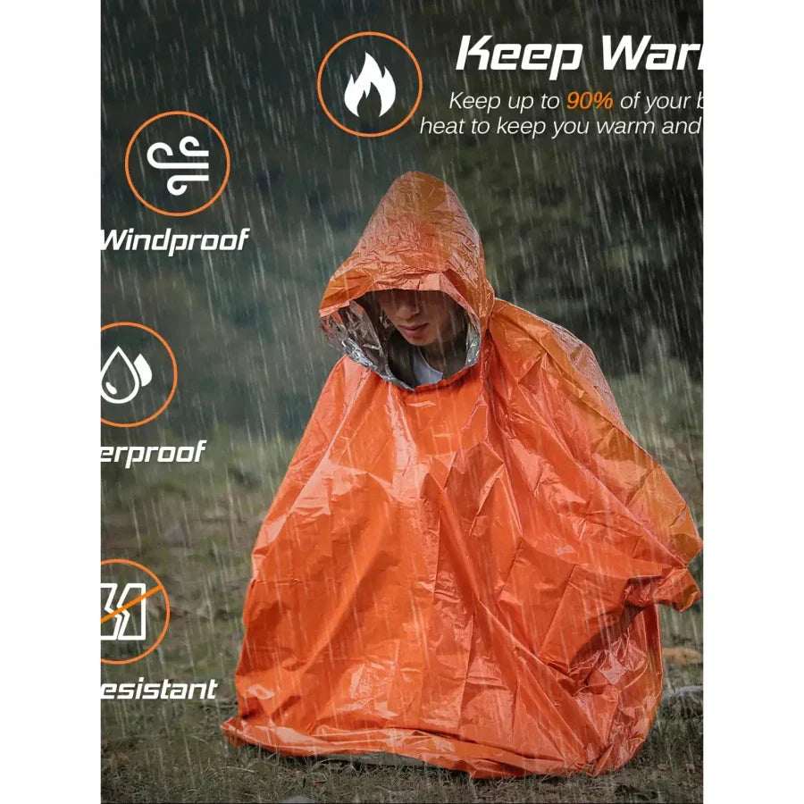 Thermal Rain Poncho for Emergencies
