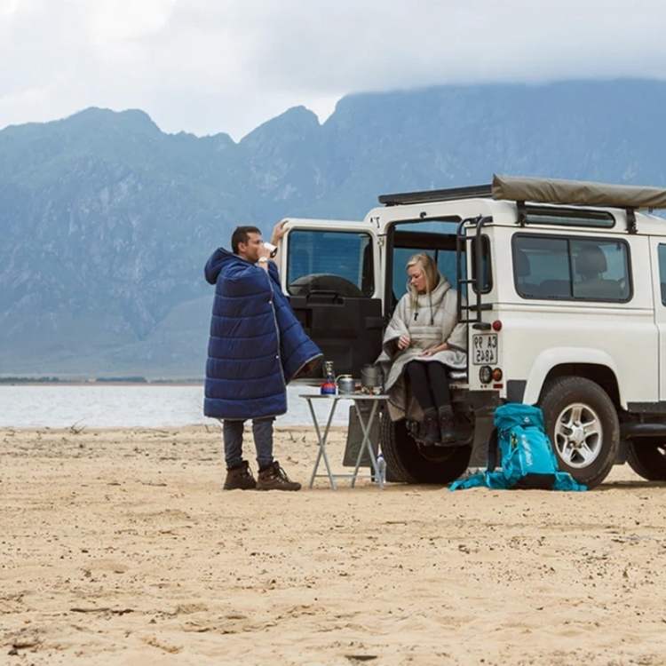 Outdoor Poncho with Fleece Lining